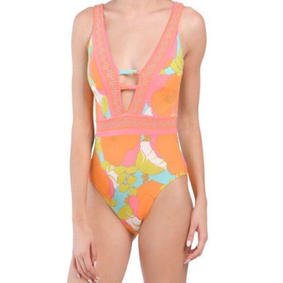 Trina Turk Playa De Flor One-piece Swimsuit 14 - Picture 2 of 10